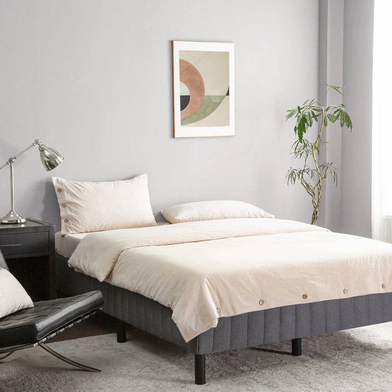 Metal Mattress Foundation with Cover and Legs - Multiple Profiles - Sleep by Wayfair™, Full / Double, High Profile (16")