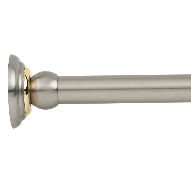 Arch Shower Rod Brackets with Brass Construction, Satin Nickel