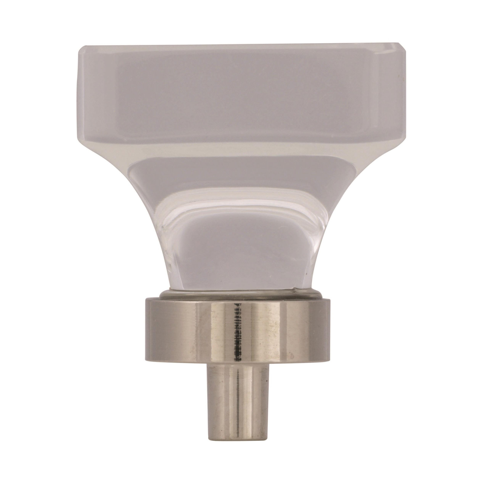 Glacio Square Cabinet Knob, Clear Crystal/Bright Nickel
