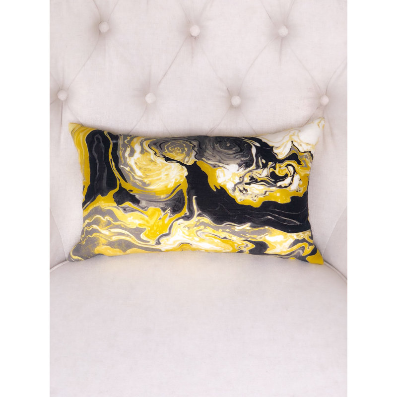 Coussin de luxe fabriqué à la main Onyx Onyx, 12 po x 20 po, Coussin lombaire