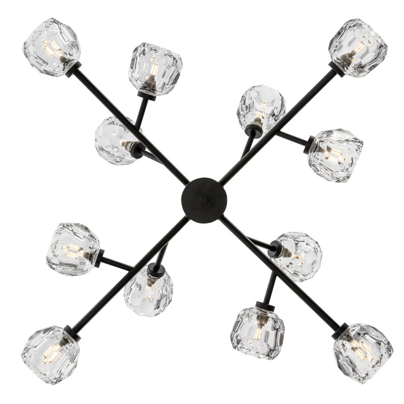 Quaseem Glass LED Flush Mount, Black