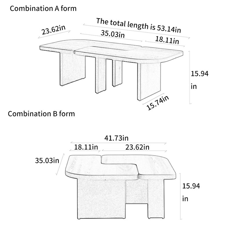 Table basse Creative, Brun