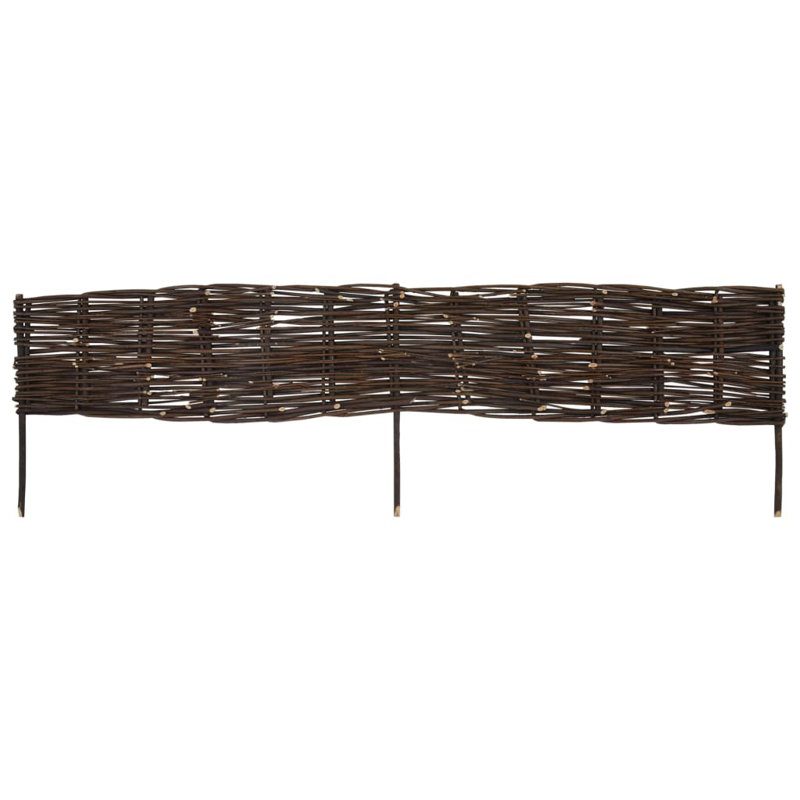 Arnav 35cm H x 120cm W Brown Wood Border Fence