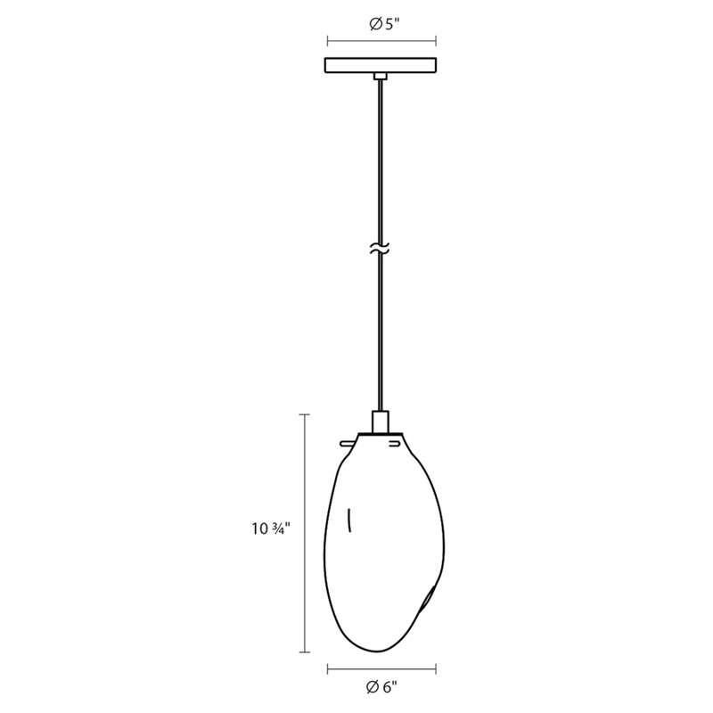 Liquid 1 - Light Pendant, Smoke Fade, 10.75" H x 6" W x 6" D