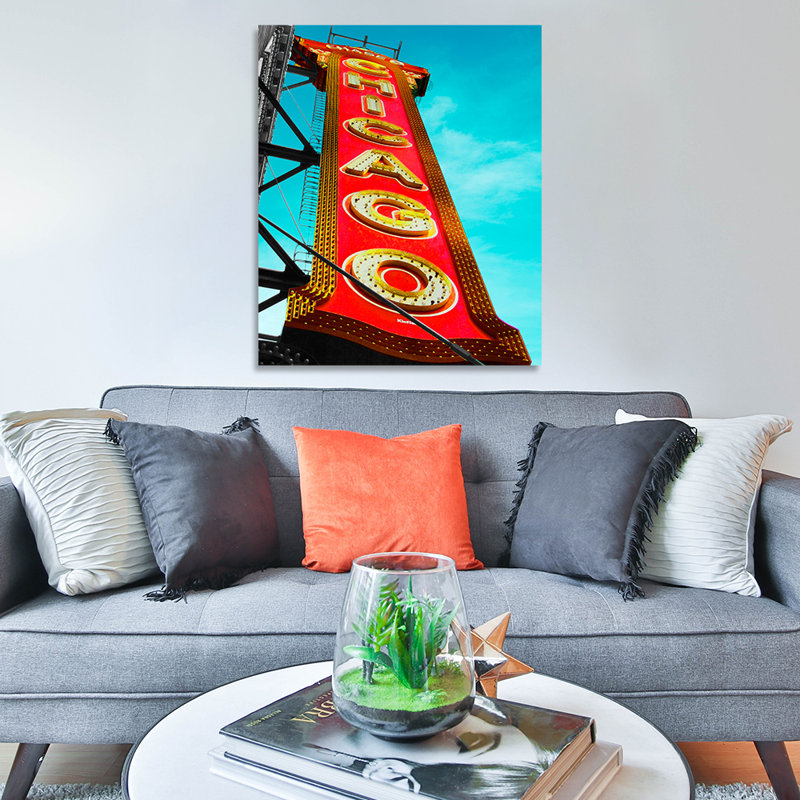 Chicago Theatre, Chicago Illinois - reproduction de photo sur toile tendue, H 24 po x l 20 po x 1,5 po