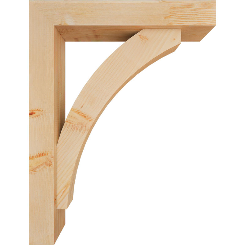 Thorton Block Bracket with Offset Brace, 34 x 26, 5 1/2"W Douglas Fir (Smooth)