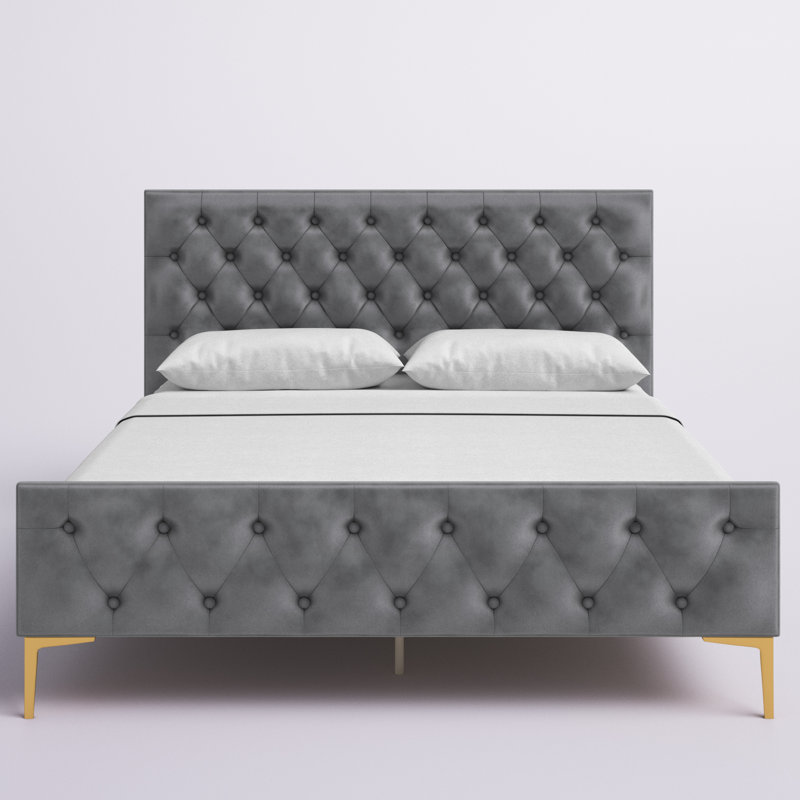 Lit plateforme tapissier Will Queen, Anthracite