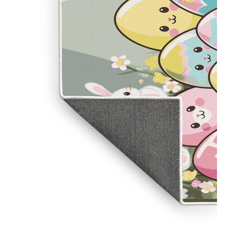 The Holiday Aisle® Easter Spring Holiday Rug, Rectangle 4' x 6'