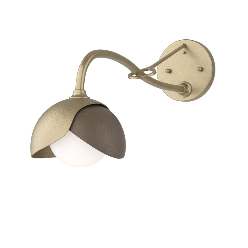 Brooklyn 1 - Light Hardwired Armed Sconce, Soft Gold, Bronze