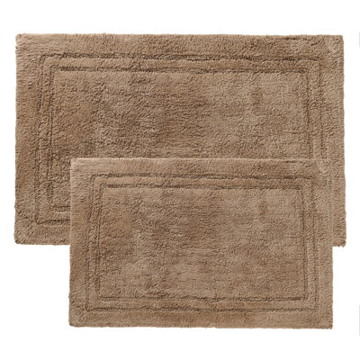 Sandcliff Cotton Non-Skid Machine Washable 2 Piece Bathroom Rug Set