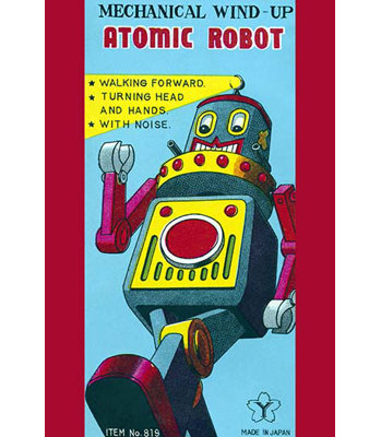 Robot atomique à remontage mécanique-imprimé publicitaire
