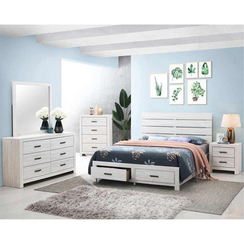 Table de chevet à 2 tiroirs avec poignées blanc côtier et bronze foncé mat, fonctionnalité de chambre à coucher, hauteur de 23,5 pouces avec design rectangulaire élégant pour le rangement, hauteur de l 21,6 po x profondeur 15,83 po