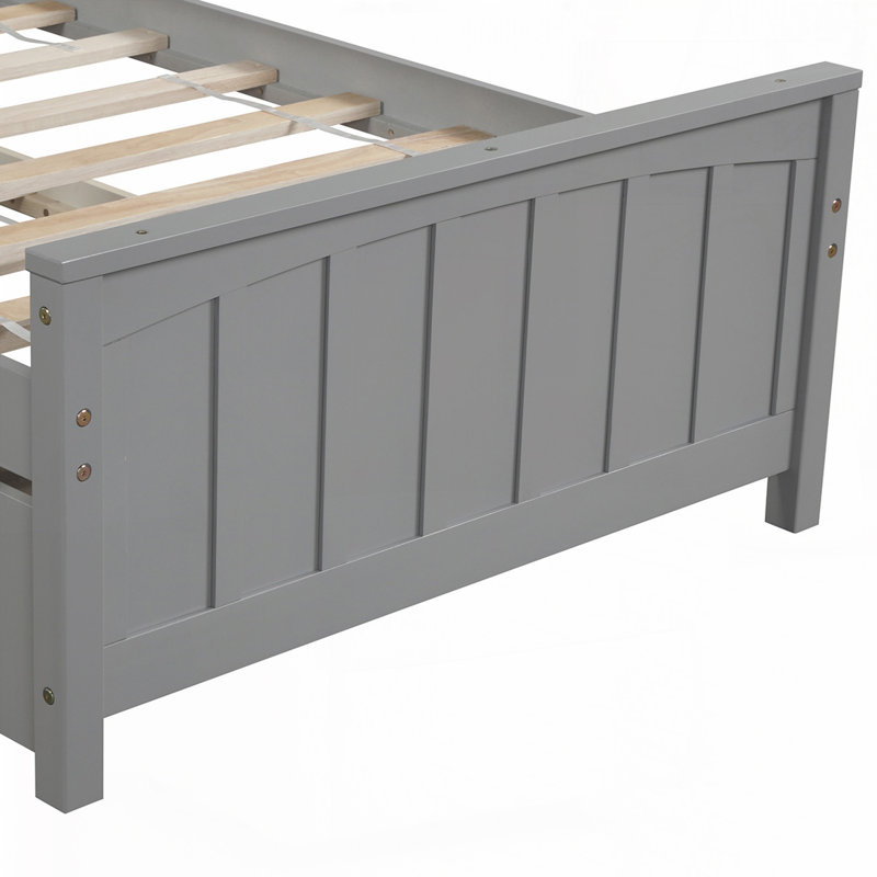 Platform Bed with Trundle, Gray