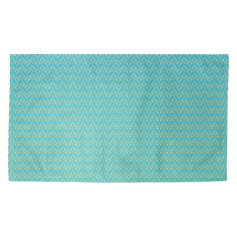 Tapis bleu/jaune Avicia, Rectangle 5 pi 3 po x 7 pi 2 po