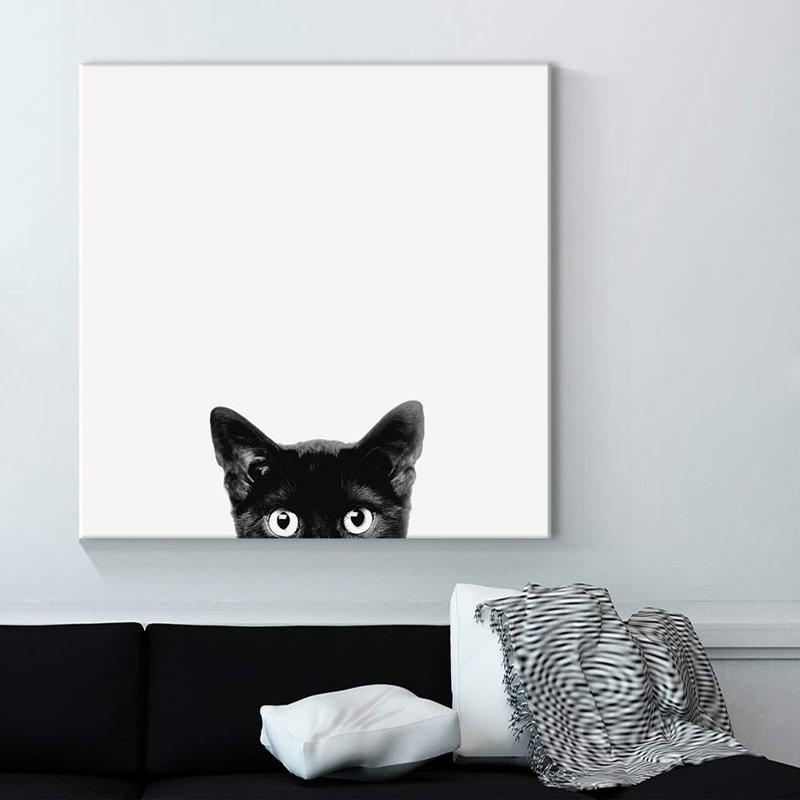 Baby Animals " Black Cat ", 12" H x 12" W x 1.5" D