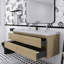 Meuble-lavabo double mural avec comptoir en résine de pierre et tiroirs à fermeture en douceur-1189840266-1189840268