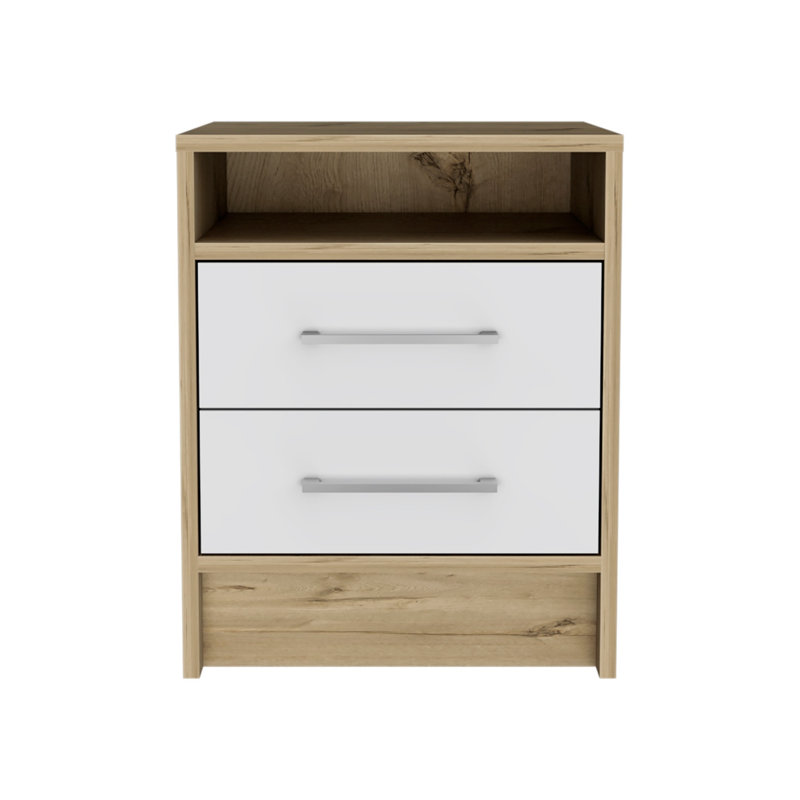 Modern Minimalist Nightstand, Blanc