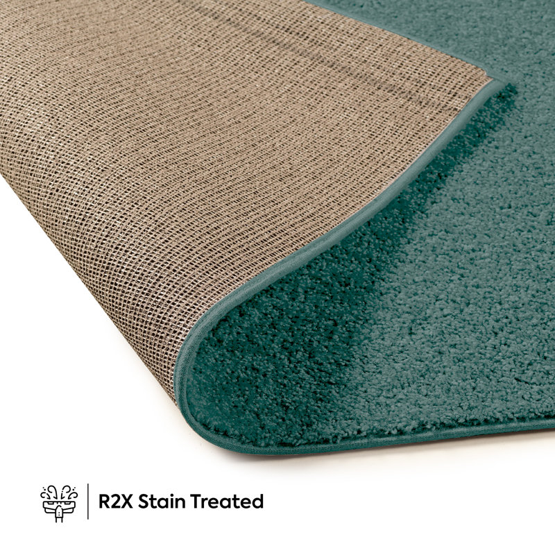 Modern Plush Pet and Kids Friendly Solid Color Teal Area Rugs, Stain & Fade Resistance, Perfect for Living Room, Dining Room, Bedroom, Playroom and Kidsroom, Event, Wedding, Parsons Rug