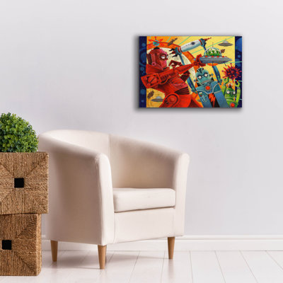 Toile épique Graffiti «Robotic Uprising» par David Galchutt, 26 po x 18 po