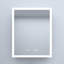 24 po L 30 po H Pharmacie rectangulaire encastrée / à fixation en aluminium argenté à gauche H avec miroir DEL et horloge