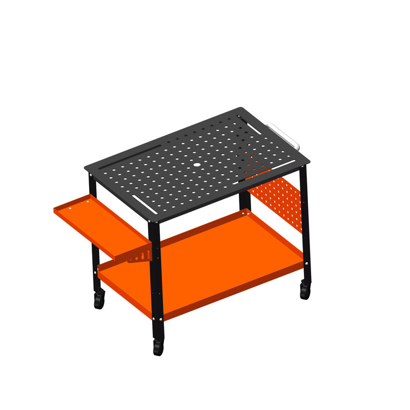 Table de soudage, table d'établi avec poignées à plateau latéral, table de soudage en acier sur roulettes, capacité de charge de 600 lb