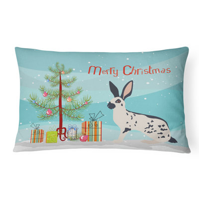  English Spot Rabbit Christmas Indoor/Outdoor Throw Pillow