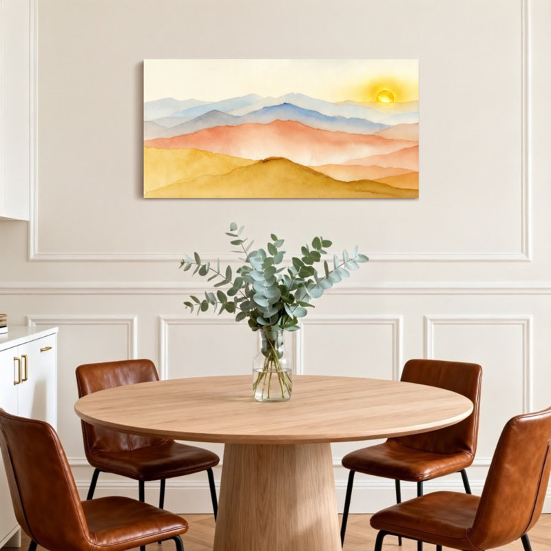 «Landscape & Nature Mountain Landscape Sunset», reproduction d'art sur toile, H 16 po x l 32 po
