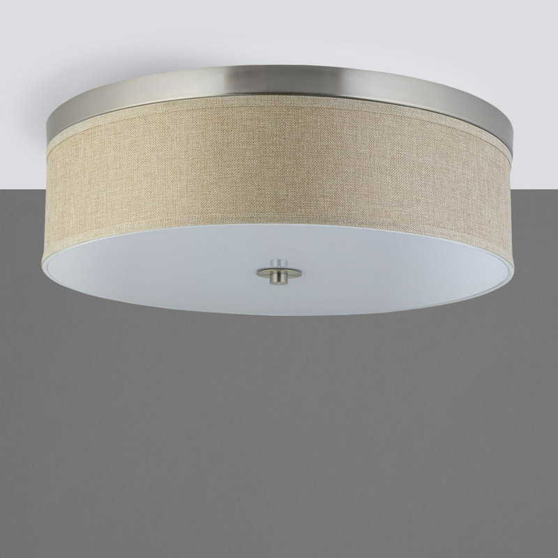 Plafonnier encastré 20,5 po 3 lumières Broyles, Lin naturel
