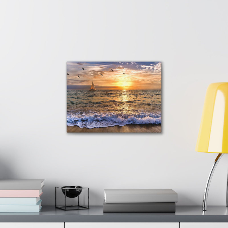 Voilier sur toile de mer, art mural