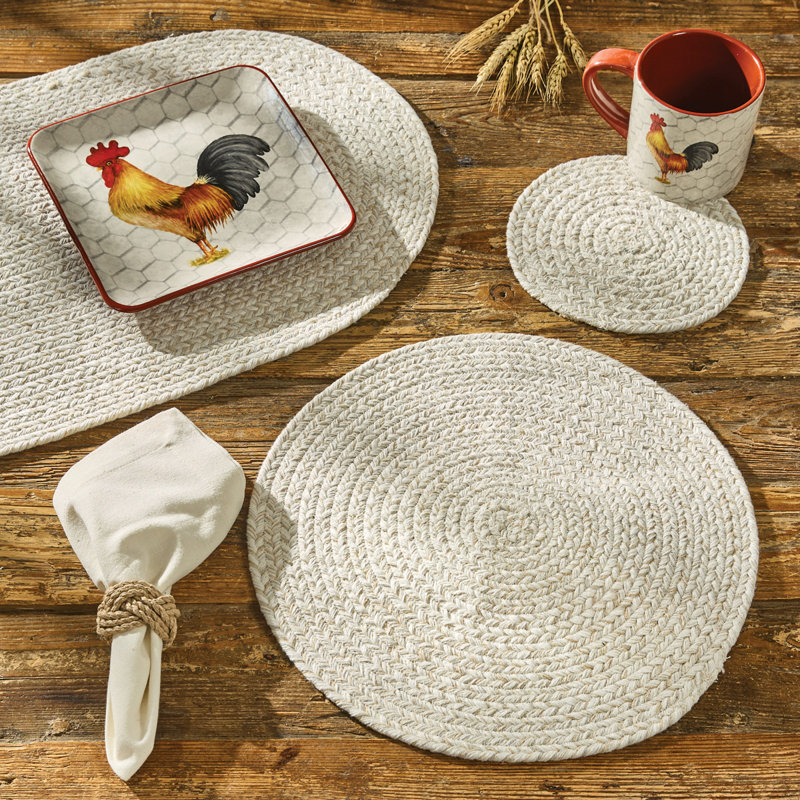 Linge de table Cilka, Sel de mer, Tapis de 54 po, Géométrique