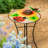 17" Metal Bird Bath, Ladybug & Sunflower