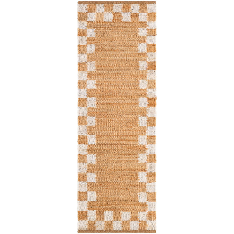  Mira Laurel Handwoven Jute Rug, Runner 2' x 6'1", White/Natural