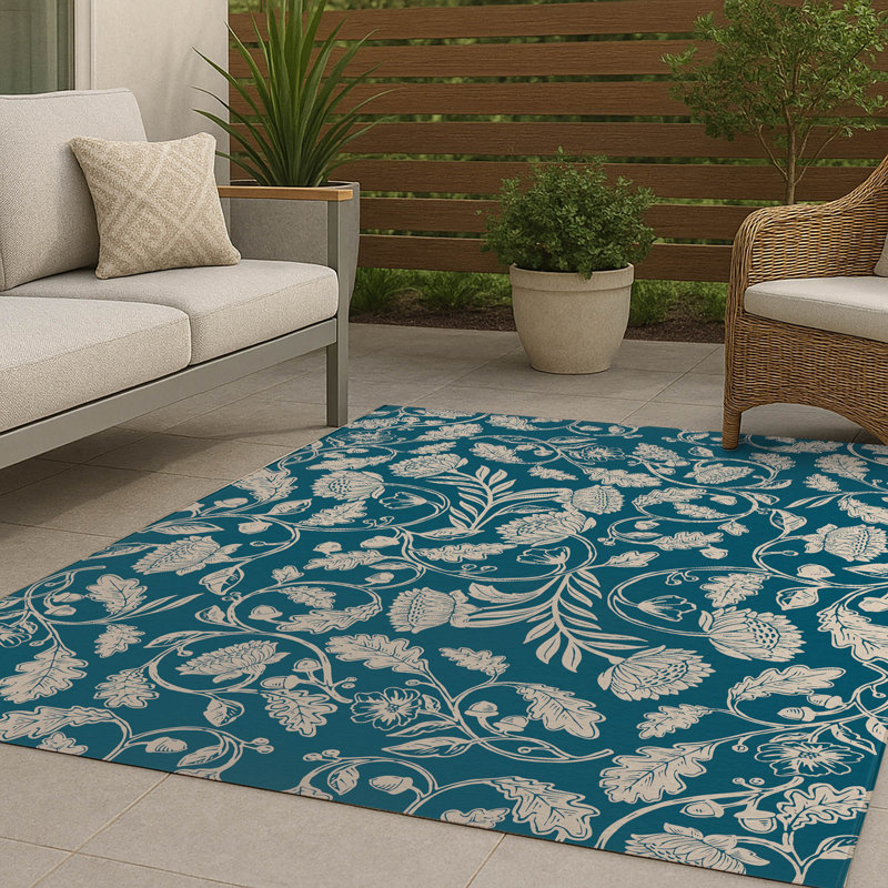 Tapis d'extérieur antidérapant Autumn Vines, Rectangulaire 8 pi x 10 pi