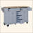 Kitchen Island With Rubber Wood Countertop, Kitchen Cart On 5 Wheels With Storage Cabinet And 5 Drawers For Dinning Room-276830706