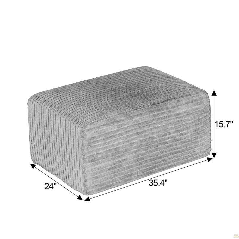 Canapé modulaire en L avec repose-pieds, Gris foncé