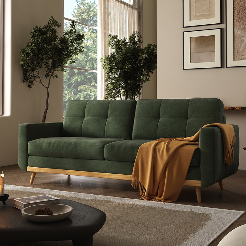 Canapé 67,7 po, causeuse de style moderne Mid-Century, Vert