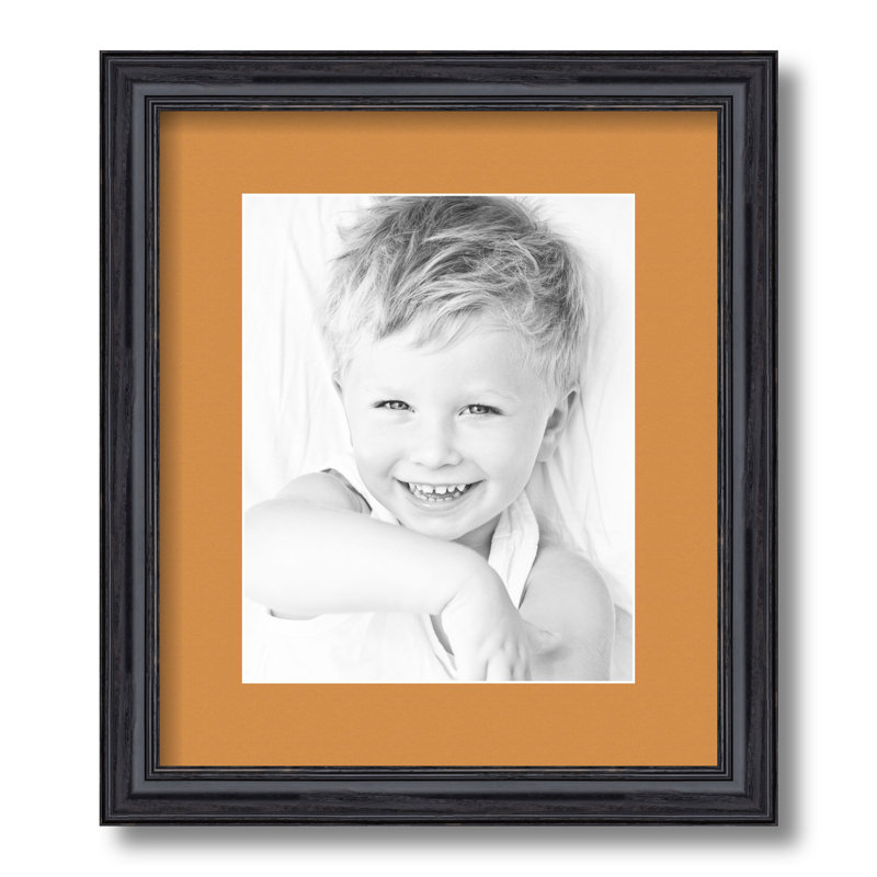 Wood Matte Picture Frame with Mat, Amber