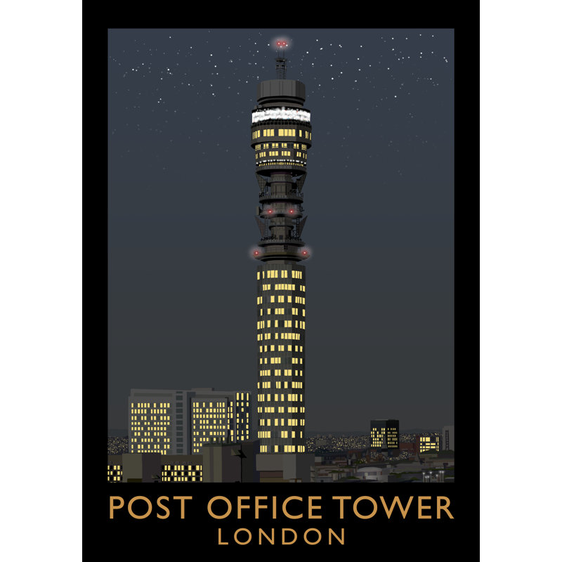 Post Office Tower 1 Piece Wall Art, 40 cm H x 30 cm W x 1 cm D, No Frame