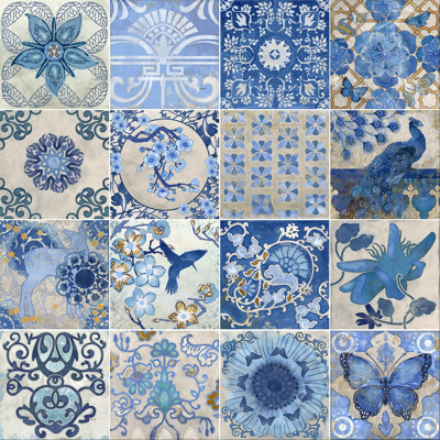 Carreaux bleus et blancs