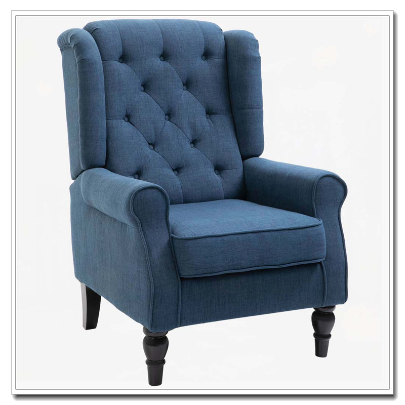 Fauteuil d'appoint capitonné à dossier haut