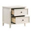 Table de chevet de chambre à coucher avec 2 tiroirs, blanc classique, table de chevet décorative, extérieur blanc