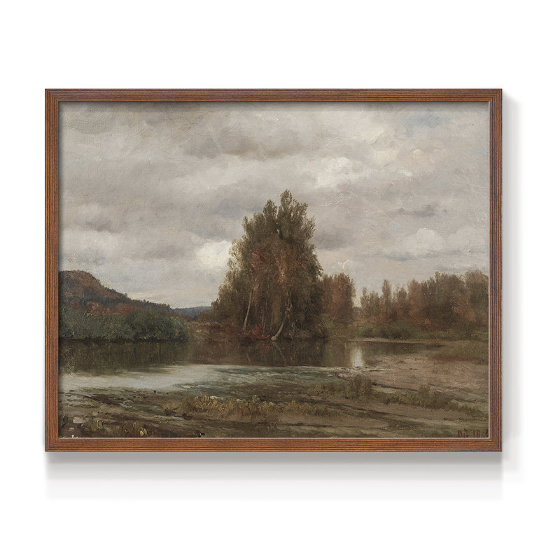 Paysages rétro-CDXC - reproduction encadrée, H 8 po x l 10 po, Noyer