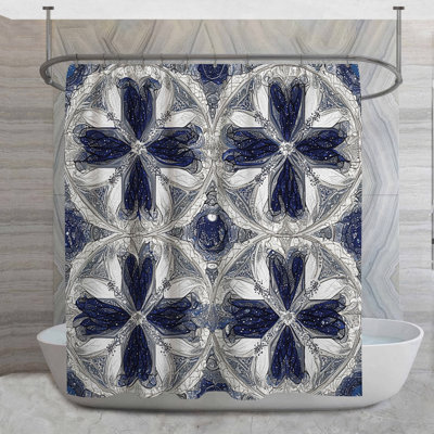 Rideau de douche à motif ornemental - Décoration de salle de bain d'art