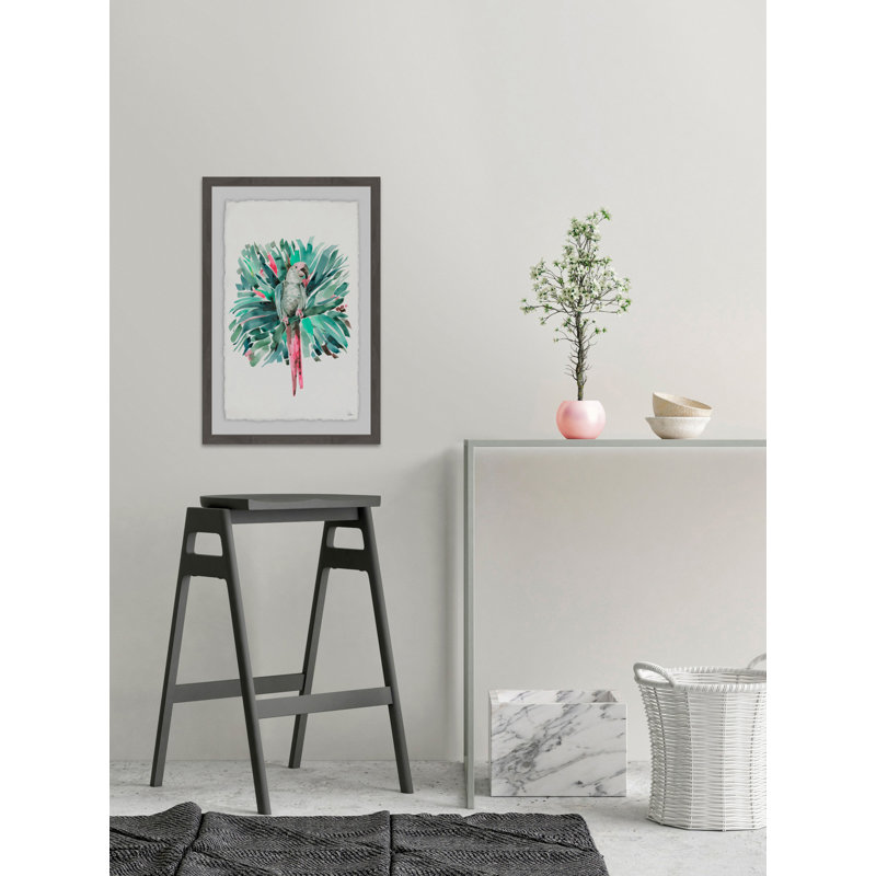 Parrot In Nature by Julia Posokhova - Single Picture Frame Painting, 46 cm H x 30 cm W x 3 cm D