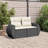  Garden Sofa Black PE Rattan, Powder-Coated Steel, Polyester Medium