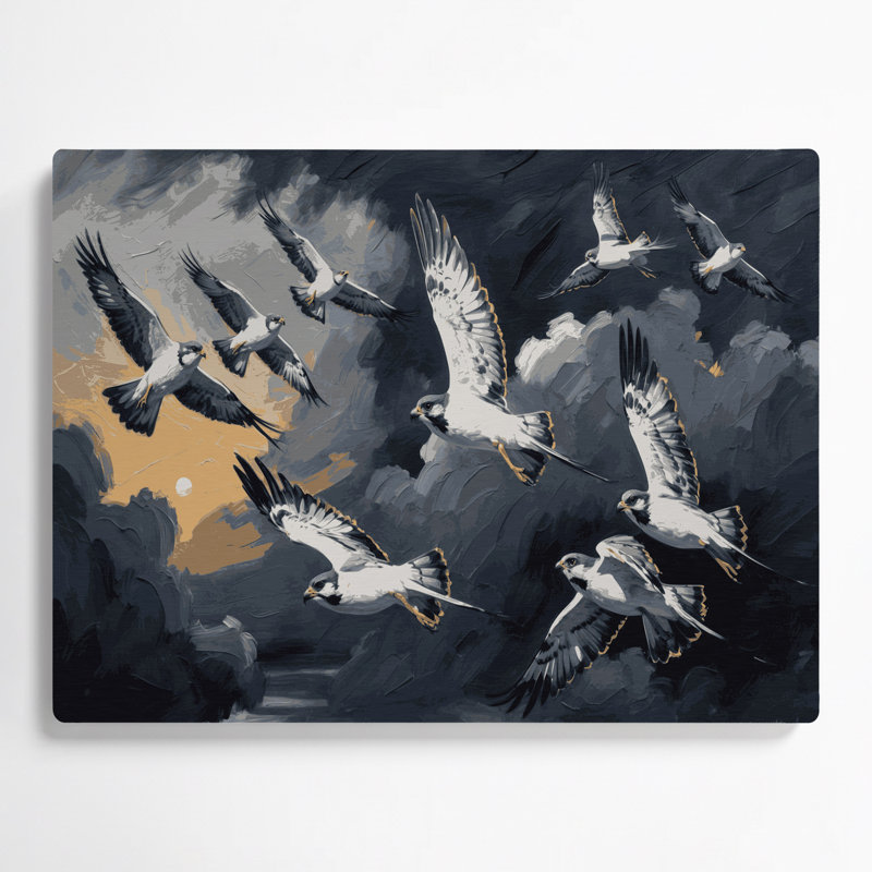Birds Northern Harrier, art mural en métal gris, H 132 po x l 168 po x P 0,05 po
