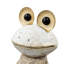 Figurine de grenouille blanche 11,4x8,3x24,8 "avec bras et yeux dorés