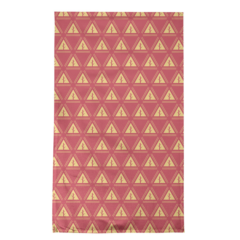 Serviette de thé minimaliste en sapin monochrome Theo Nath, Rouge clair / citron, Polyester sergé