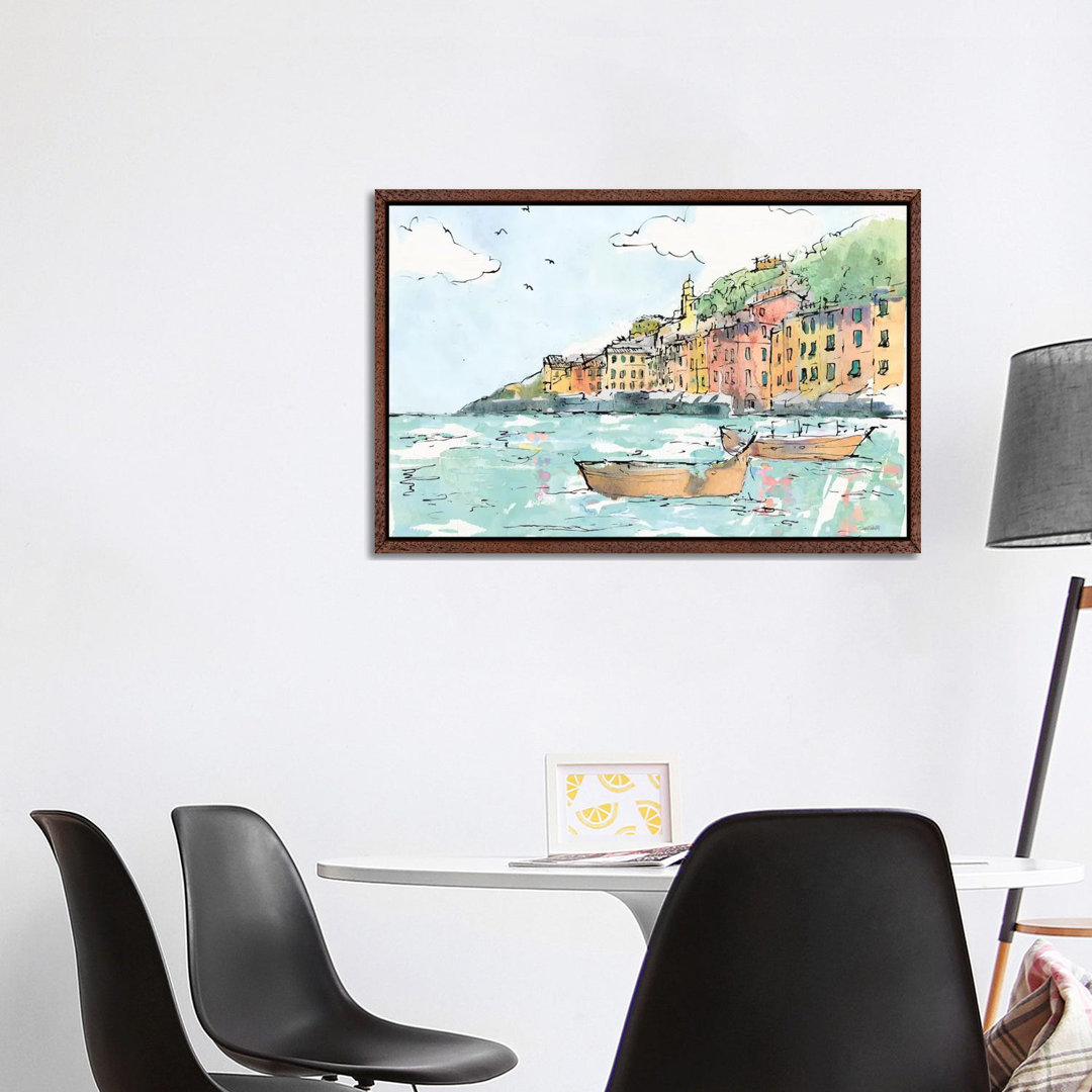 Portofino I von Anne Tavoletti - Galerie-verpackte Leinwand Giclée auf Leinwand