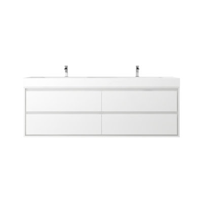 72'' Double Bathroom Vanity with Acrylic Top
